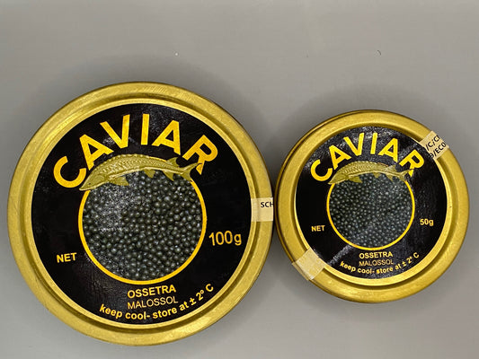 Black caviar ossetra malossol/Caviar noir ossetra malossol. 50 g